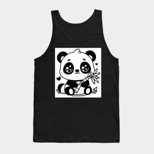 Cute Panda With A Bamboo Shoot Tank Top